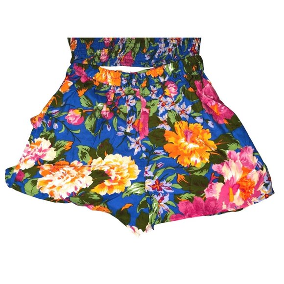 Lottie & Holly BOG Collective NWT Peep Stomach Floral Romper Sz Small Womens Blu - Picture 8 of 14